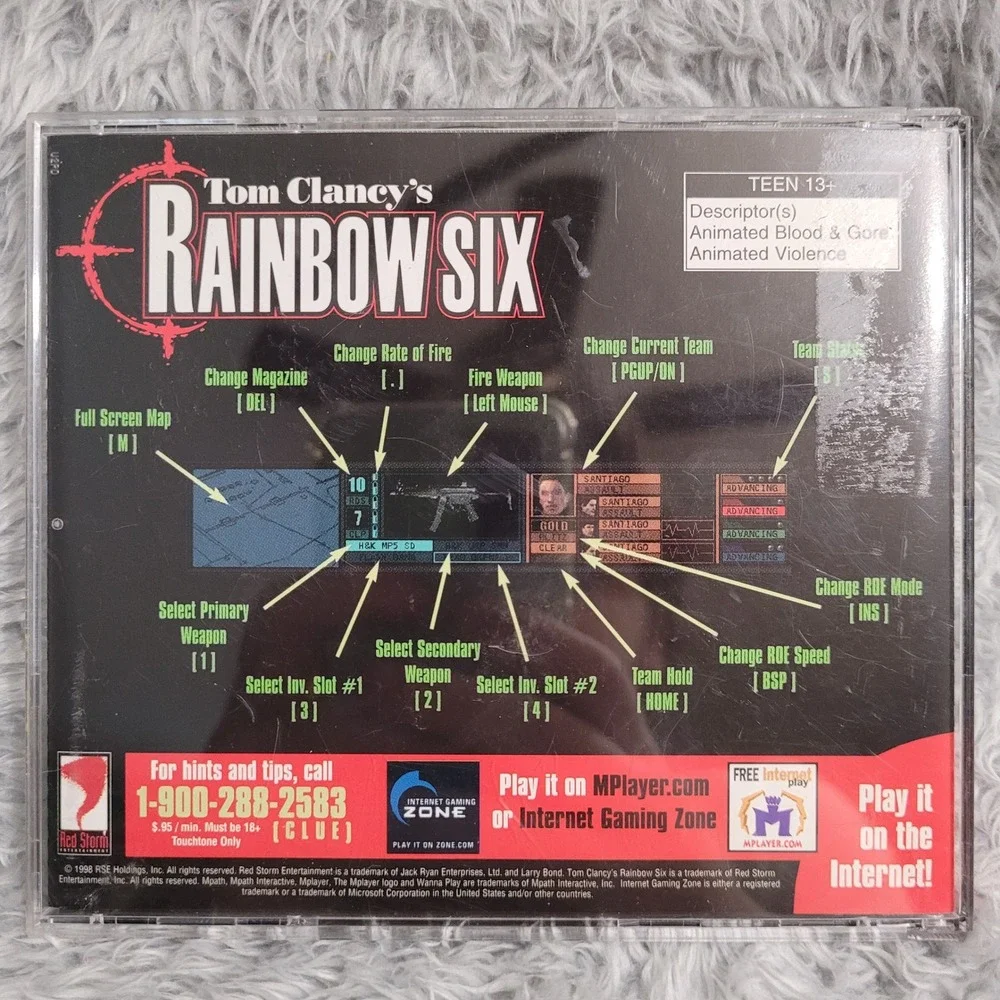 Tom‎ Clancy's Rainbow Six Tom Clancy (PC CD-ROM, 1998)